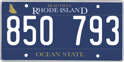 RI license plate 850793