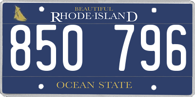 RI license plate 850796