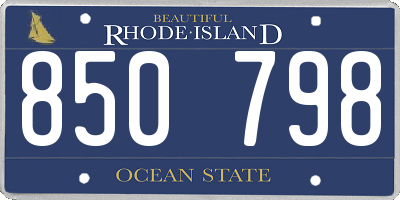 RI license plate 850798