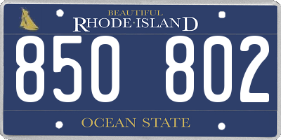 RI license plate 850802