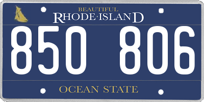 RI license plate 850806