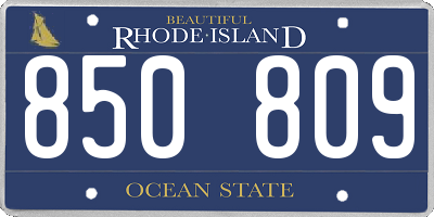 RI license plate 850809