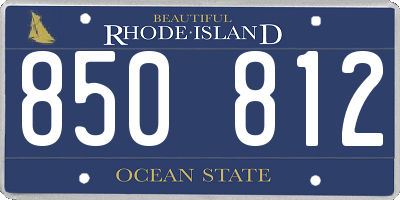 RI license plate 850812