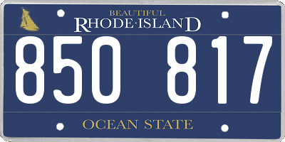 RI license plate 850817