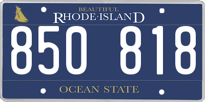 RI license plate 850818