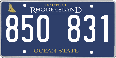 RI license plate 850831