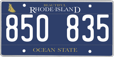 RI license plate 850835