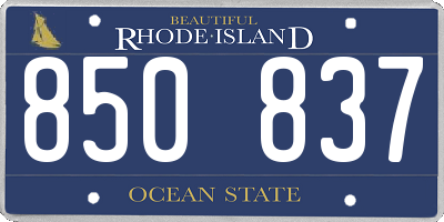 RI license plate 850837