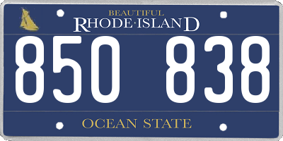 RI license plate 850838