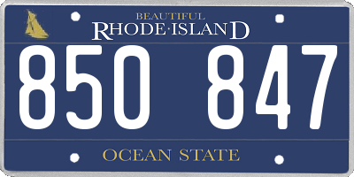 RI license plate 850847