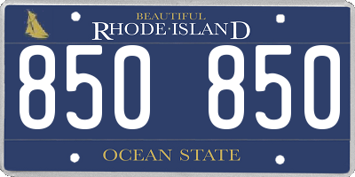 RI license plate 850850