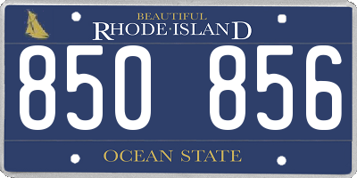 RI license plate 850856