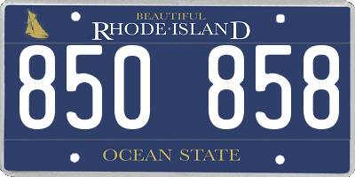 RI license plate 850858
