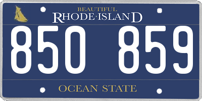 RI license plate 850859
