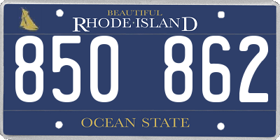 RI license plate 850862