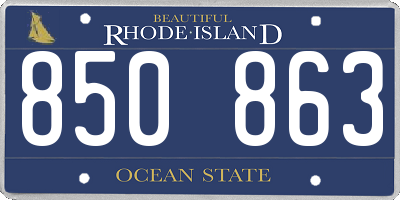 RI license plate 850863