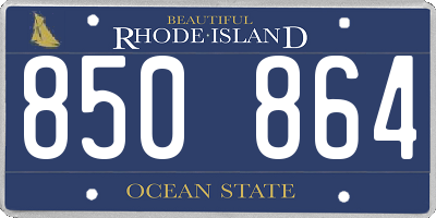 RI license plate 850864