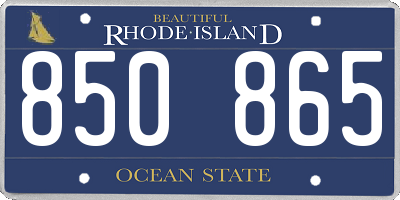 RI license plate 850865