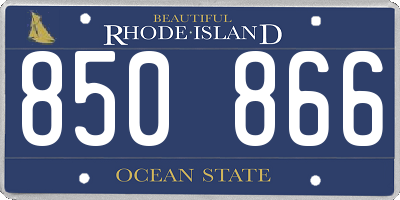 RI license plate 850866