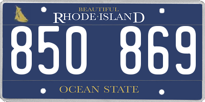 RI license plate 850869