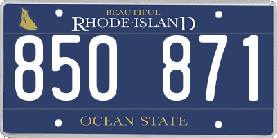 RI license plate 850871