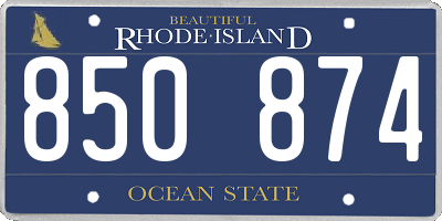 RI license plate 850874