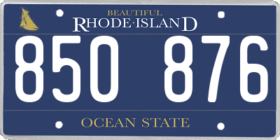 RI license plate 850876