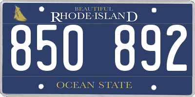 RI license plate 850892