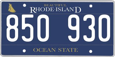 RI license plate 850930