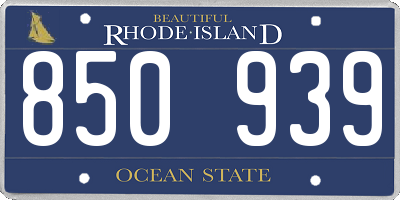 RI license plate 850939