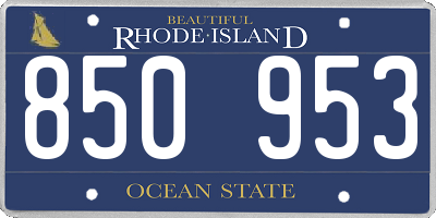 RI license plate 850953