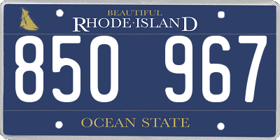RI license plate 850967