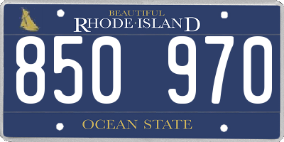 RI license plate 850970