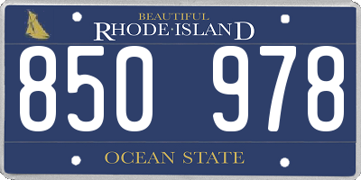 RI license plate 850978