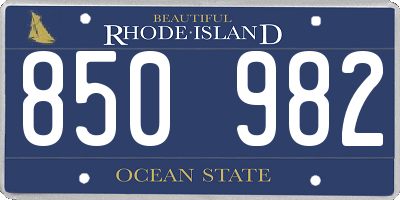 RI license plate 850982