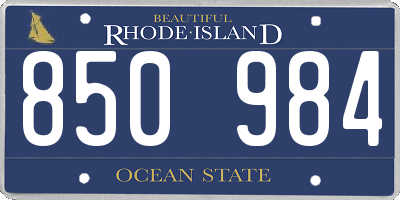 RI license plate 850984