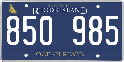 RI license plate 850985