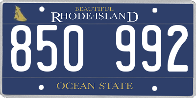 RI license plate 850992