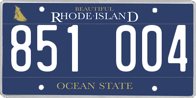 RI license plate 851004