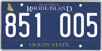 RI license plate 851005