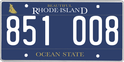 RI license plate 851008
