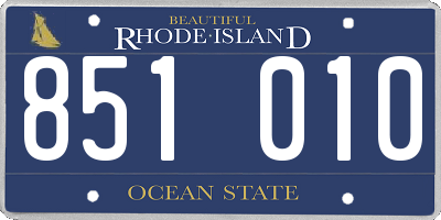 RI license plate 851010