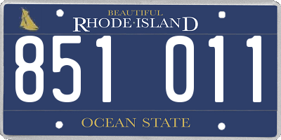 RI license plate 851011