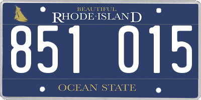 RI license plate 851015