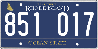 RI license plate 851017