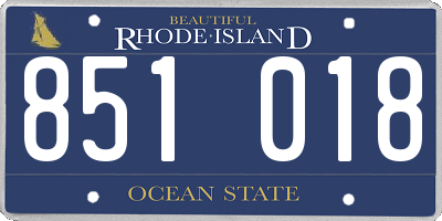 RI license plate 851018