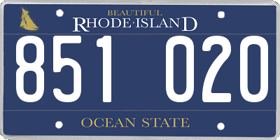 RI license plate 851020
