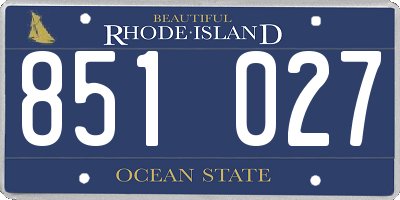 RI license plate 851027