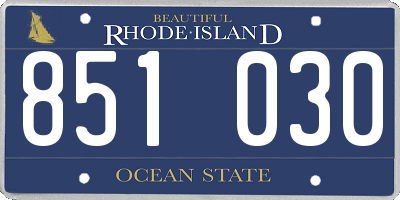 RI license plate 851030