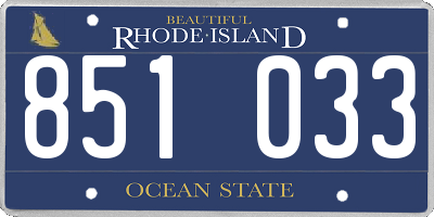RI license plate 851033